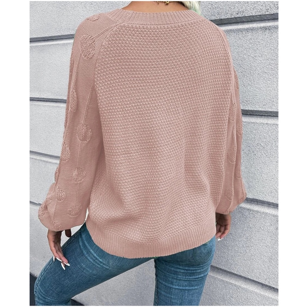 Cozy Dusty Pink Knit Oversized Sweater Top - Picture 10 of 10